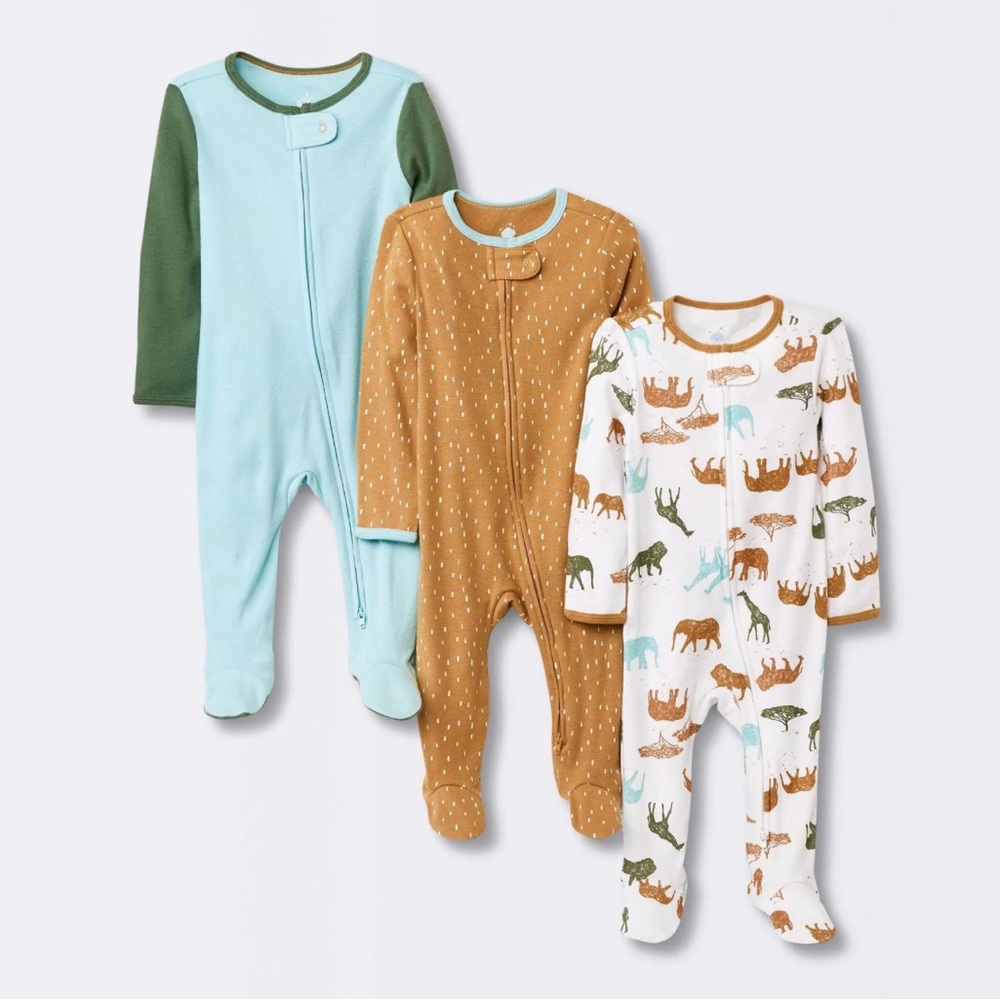 Cloud Island Boy’s Soft and Sweet Sleep or Play 18M Footed Romper